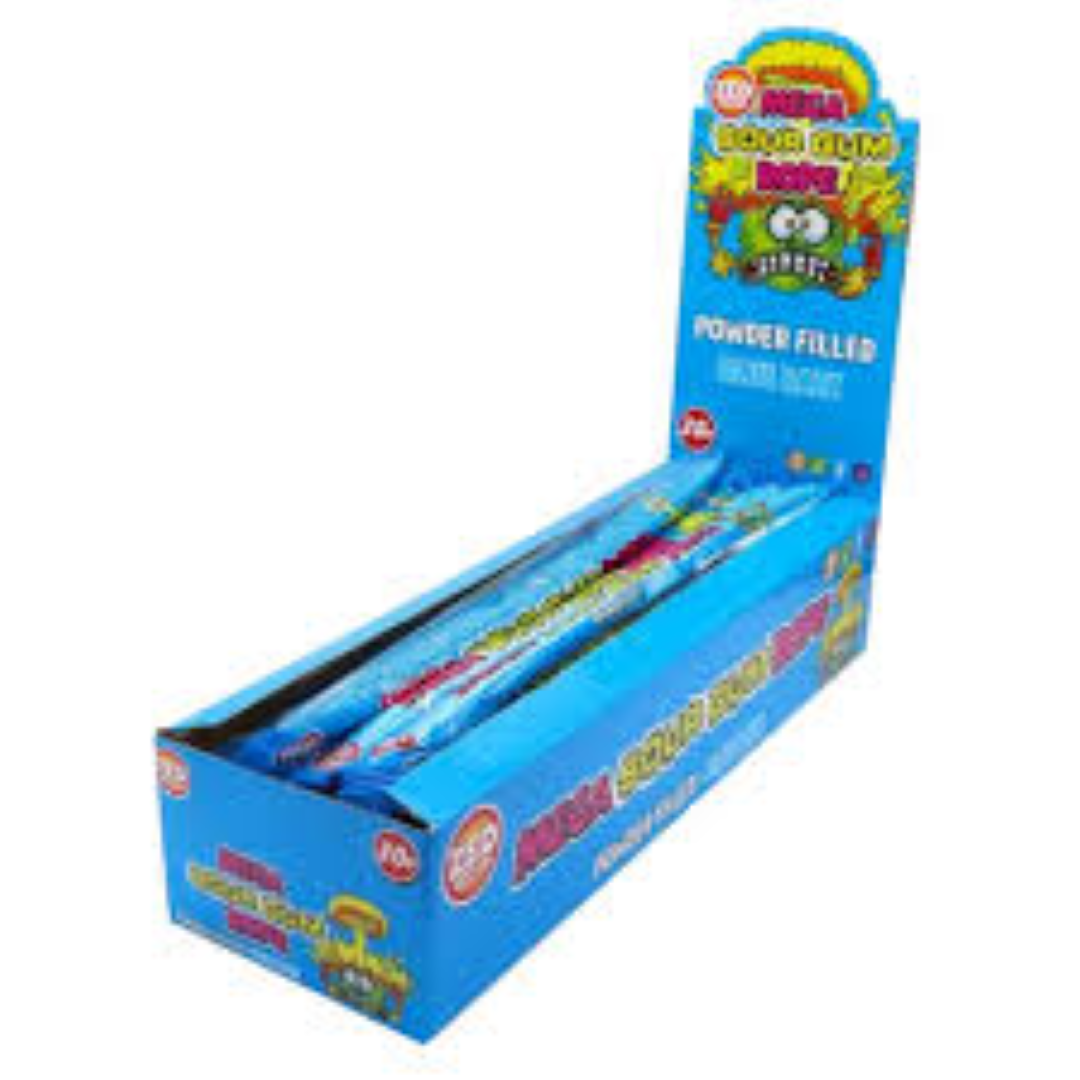 MEGA SOUR GUM ROPE BLUE RAZZ 30G